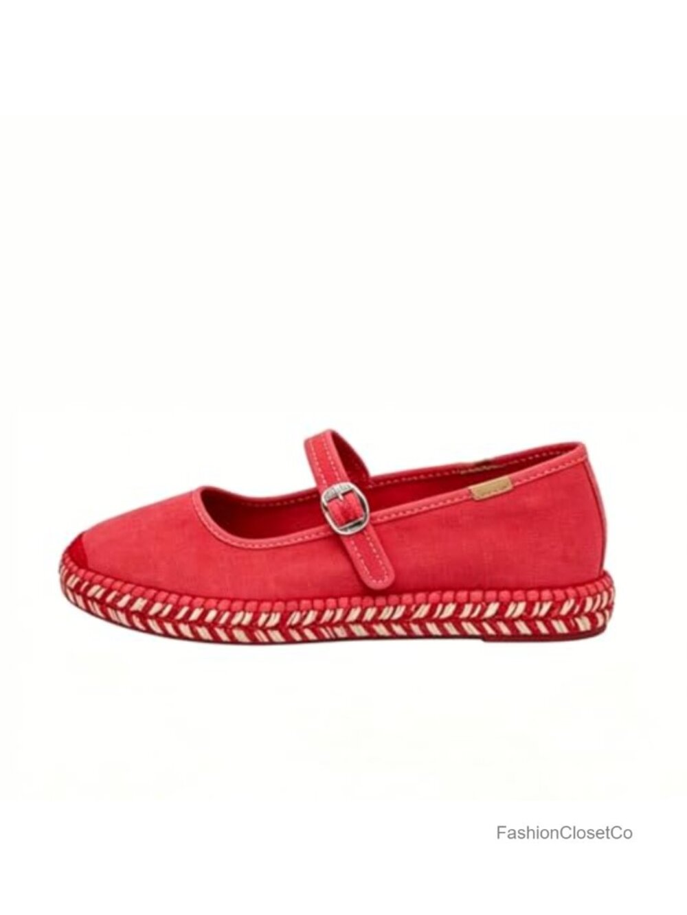 Women's Woven Ballet Flats Espadrilles Mary Jane Canvas Platform Flats - Picture 3 of 6
